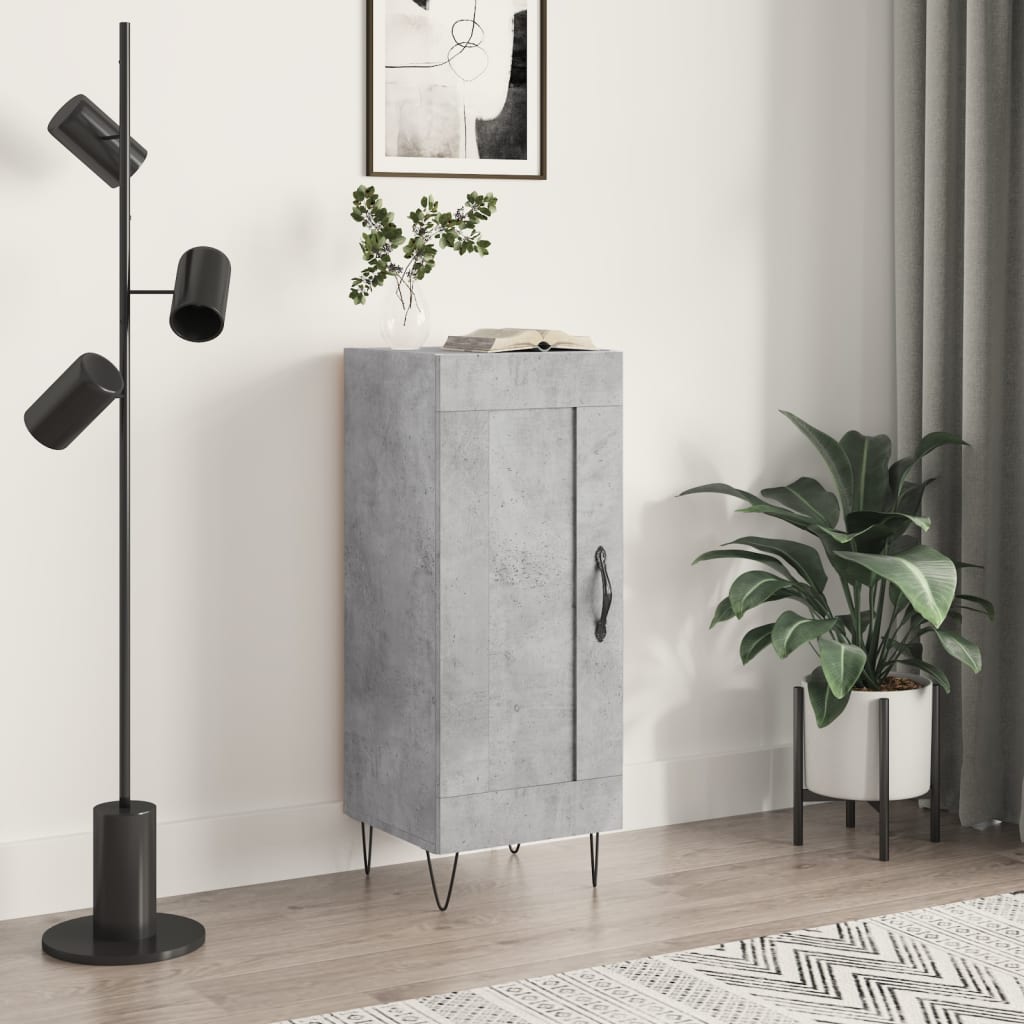 vidaXL Komoda betónovo sivá 34,5x34x90 cm spracované drevo