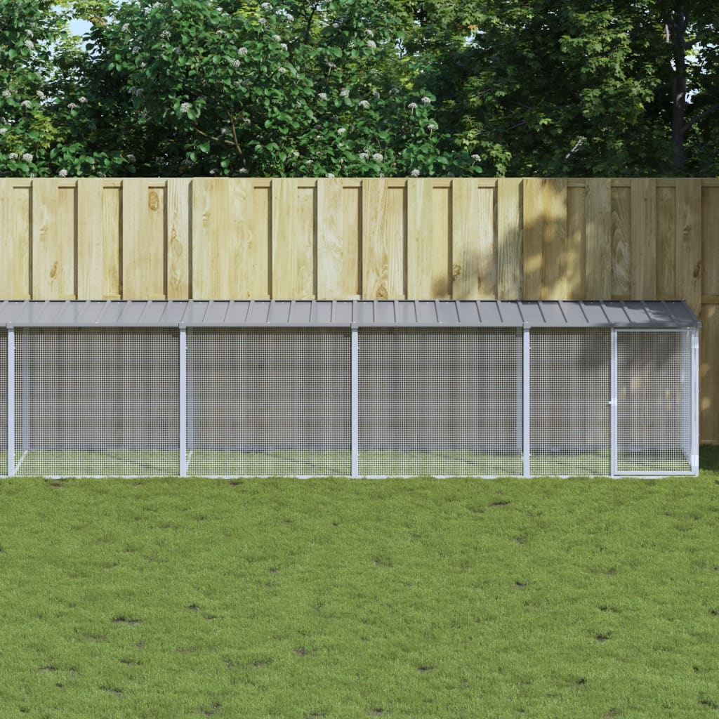 vidaXL Klietka pre kurčatá strecha bledosivá 803x98x90 cm poz. oceľ