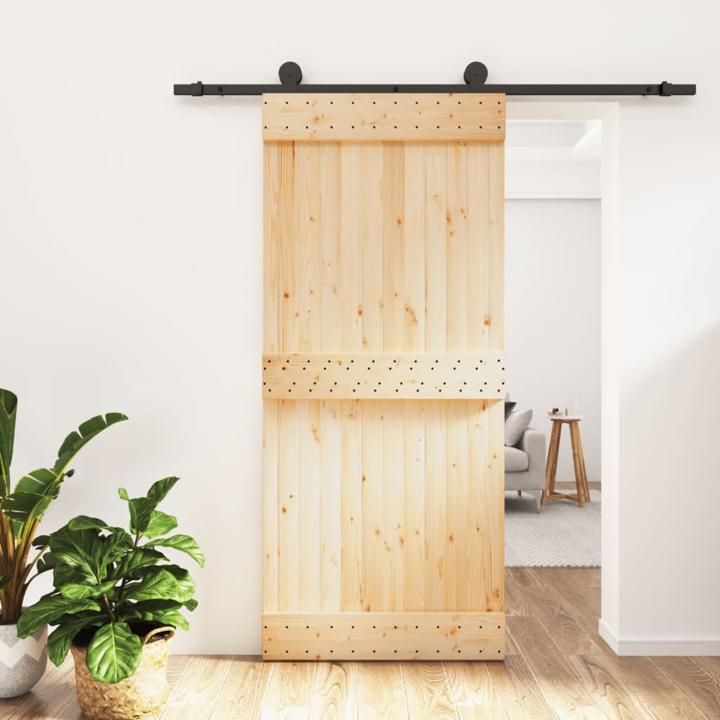 vidaXL Posuvné dvere so sadou kovania 90x210 cm borovicový masív