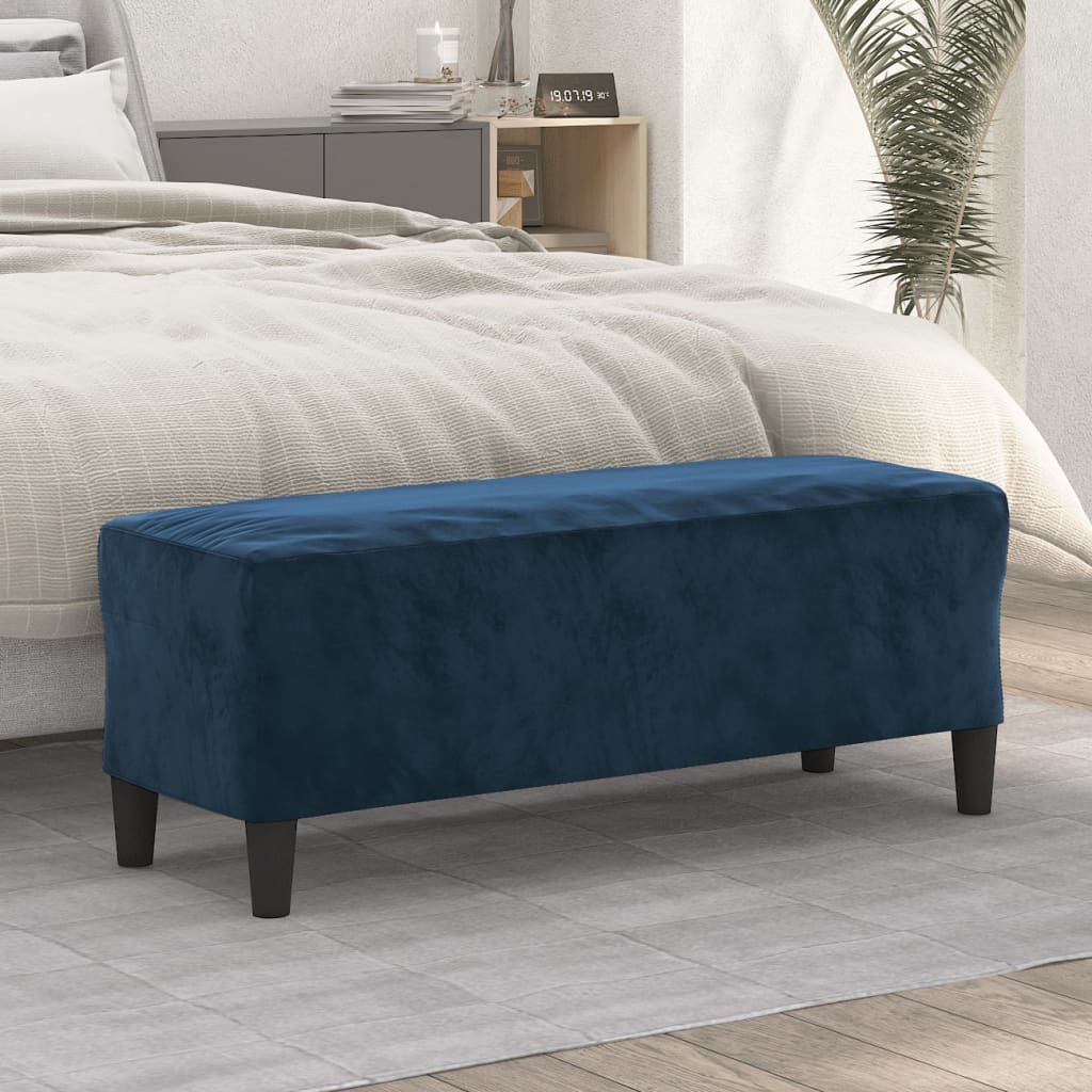 vidaXL Lavička modrá 100x35x41 cm zamat