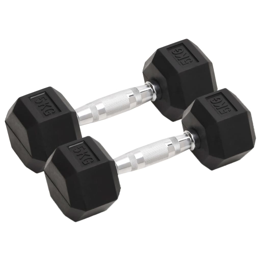 vidaXL Jednoručné činky 2 ks 10 kg celkové liatina