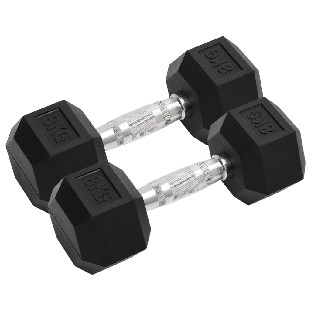 vidaXL Jednoručné činky 2 ks 16 kg celkové liatina