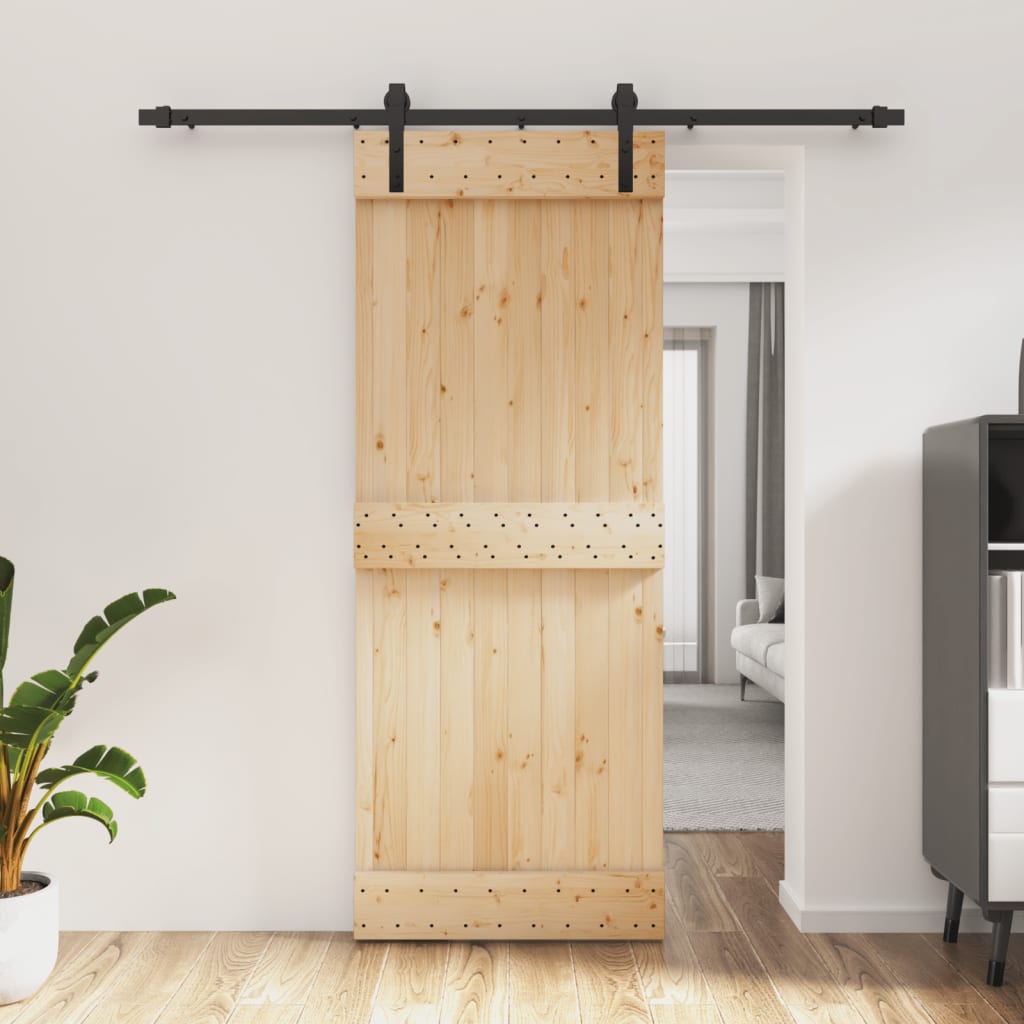 vidaXL Posuvné dvere so sadou kovania 80x210 cm borovicový masív