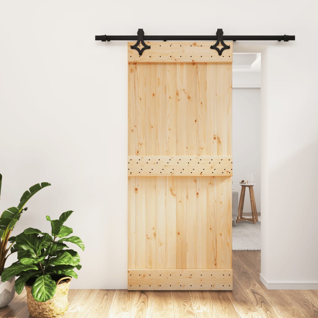 vidaXL Posuvné dvere so sadou kovania 90x210 cm borovicový masív