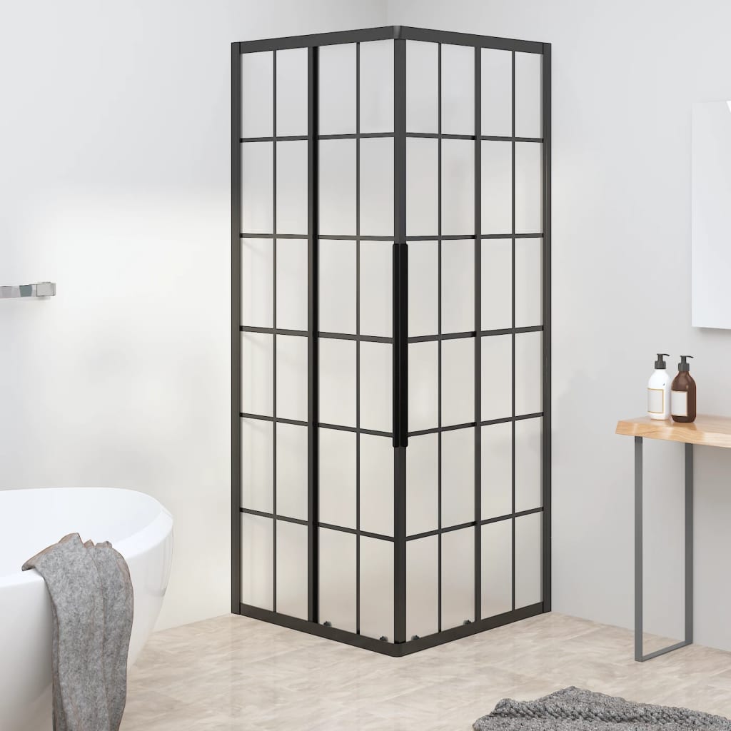 vidaXL Sprchovací kút matné ESG 80x80x180 cm čierny