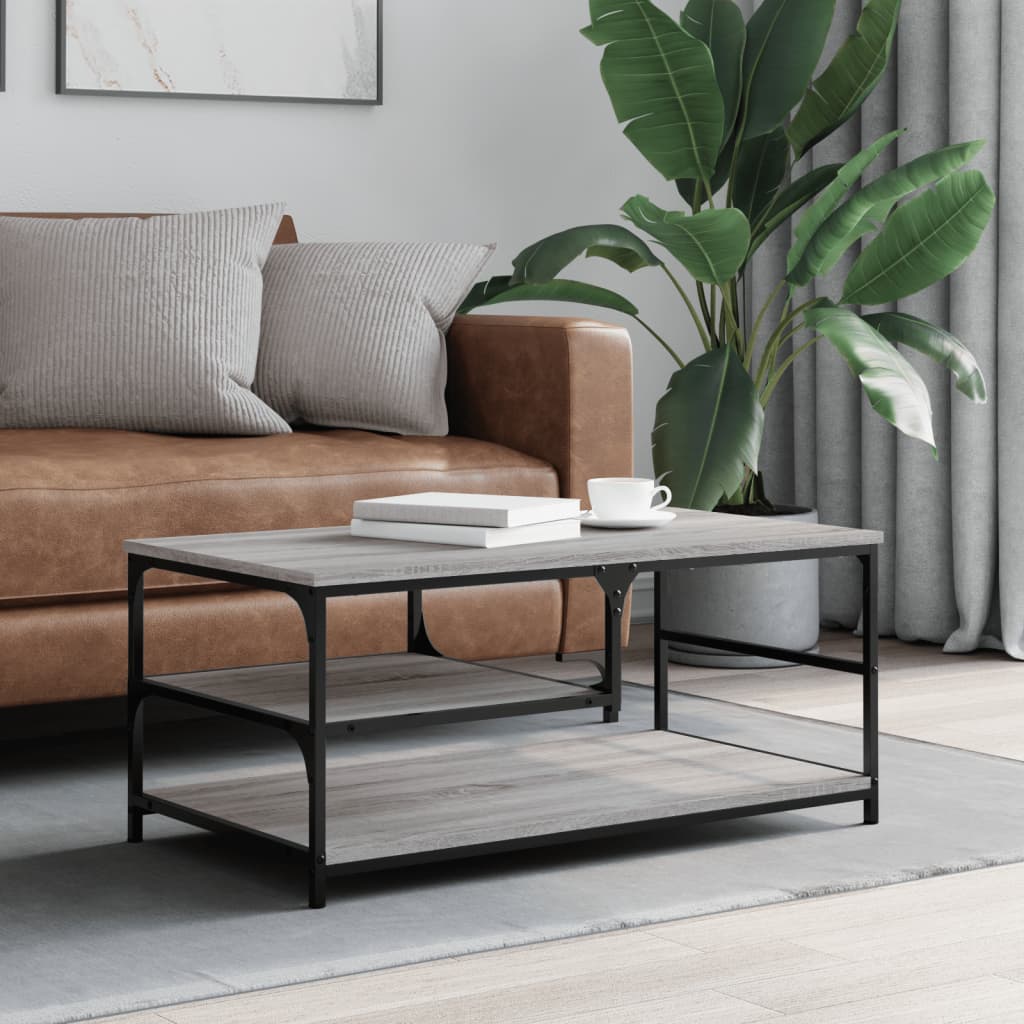 vidaXL Konferenčný stolík sivý sonoma 90x49x40 cm kompozitné drevo