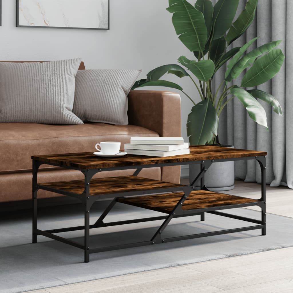 vidaXL Konferenčný stolík dymový dub 100x49x40 cm kompozitné drevo