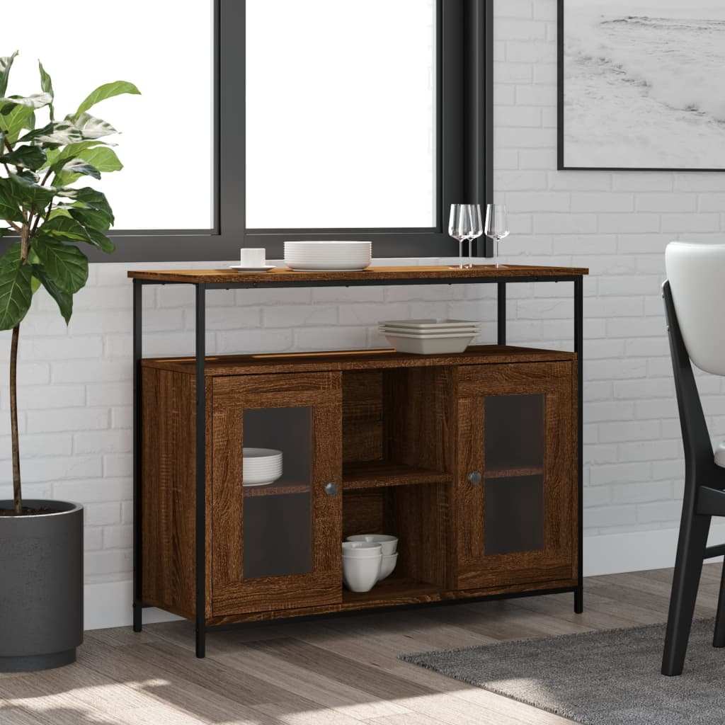 vidaXL Komoda hnedý dub 100x35x80 cm kompozitné drevo