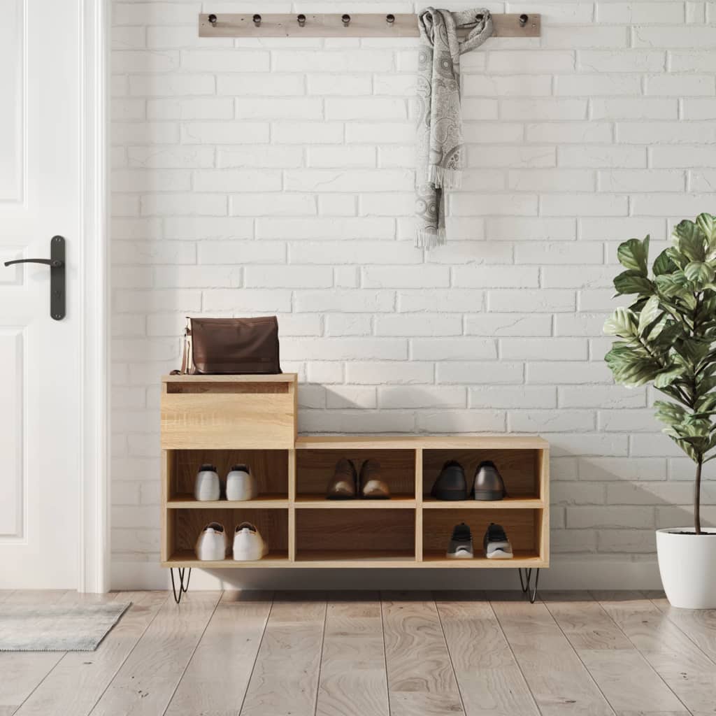 vidaXL Botník dub sonoma 102x36x60 cm spracované drevo