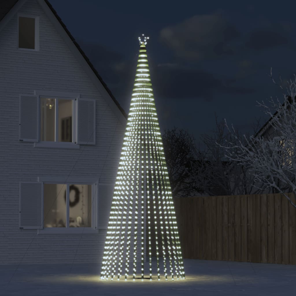 vidaXL LED vianočný stromček 1544 LED studená biela 500 cm