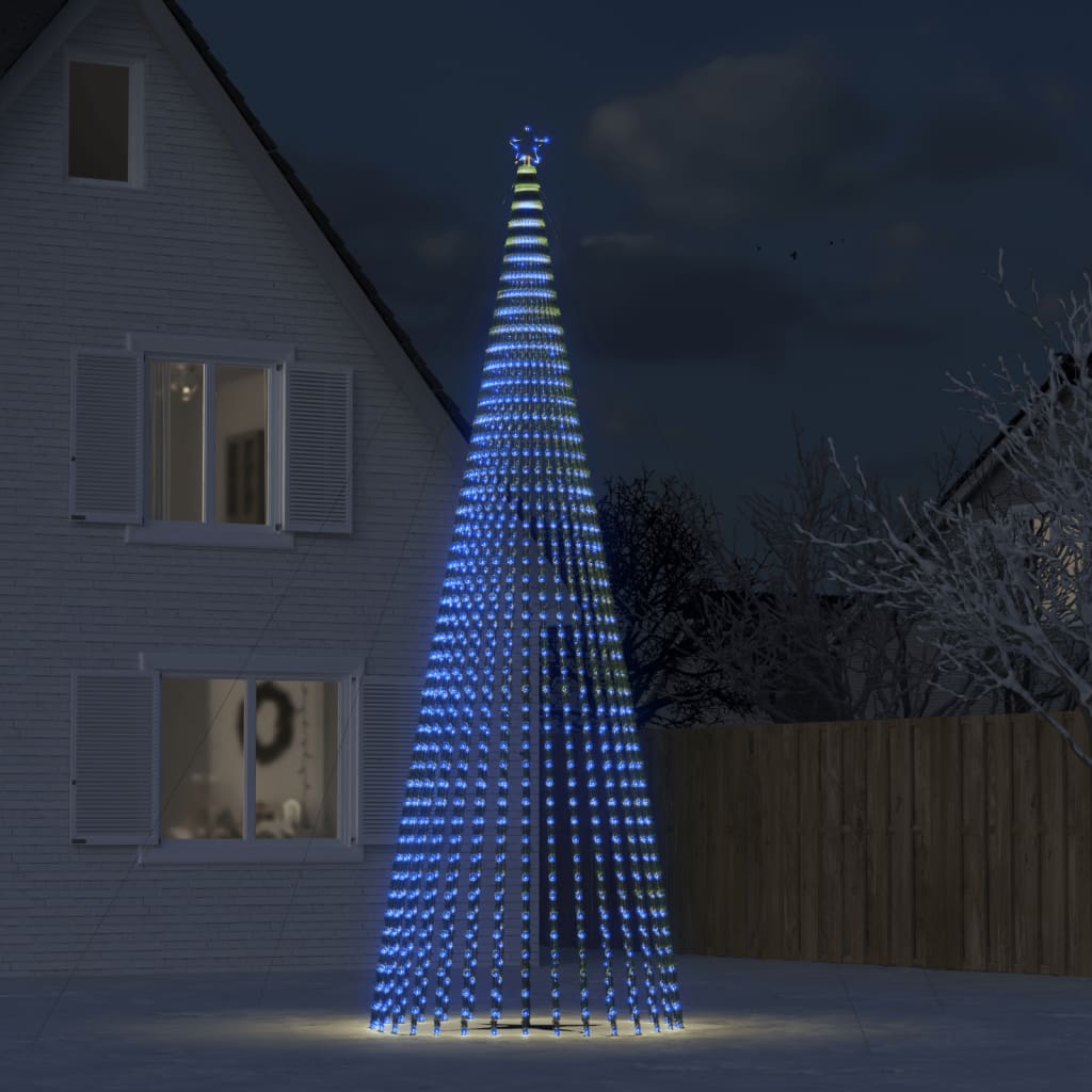vidaXL LED vianočný stromček 1544 LED modré 500 cm