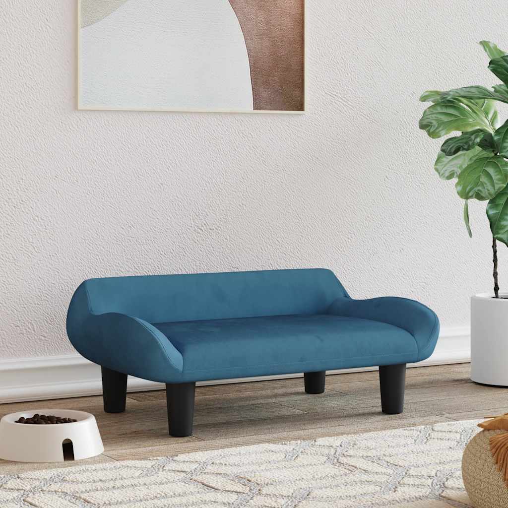 vidaXL Pelech pre psa modrý 70x40x24 cm zamat