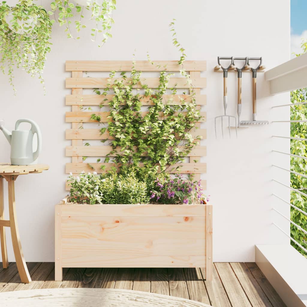 vidaXL Záhradný kvetináč s regálom 79x39,5x114 cm masívna borovica