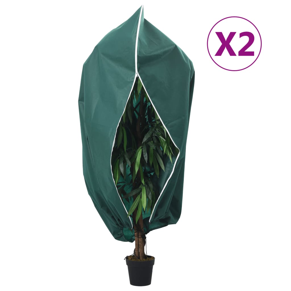 vidaXL Flísový kryt na rastliny so zipsom 2 ks 70 g/m² 3,14x2,5 m
