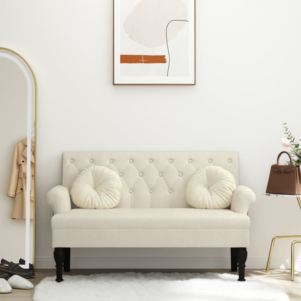 vidaXL Lavička s operadlom 120x62x75,5 cm, ľan