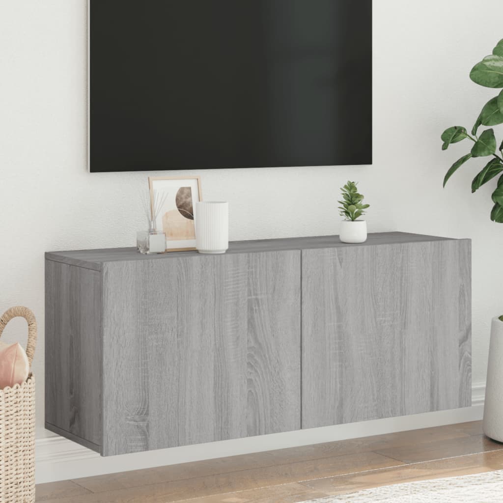 vidaXL TV skrinka nástenná sivá sonoma 100x30x41 cm