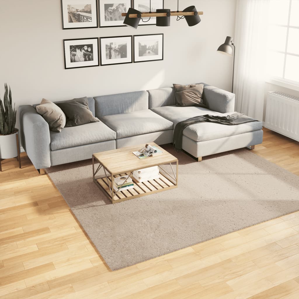 vidaXL Koberec HUARTE s krátkym vlakom umývateľný pieskový 240x240 cm