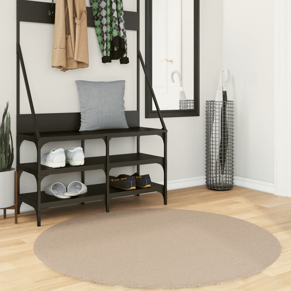 vidaXL Koberec HUARTE krátky vlas mäkký a umývateľný pieskový Ø 120 cm