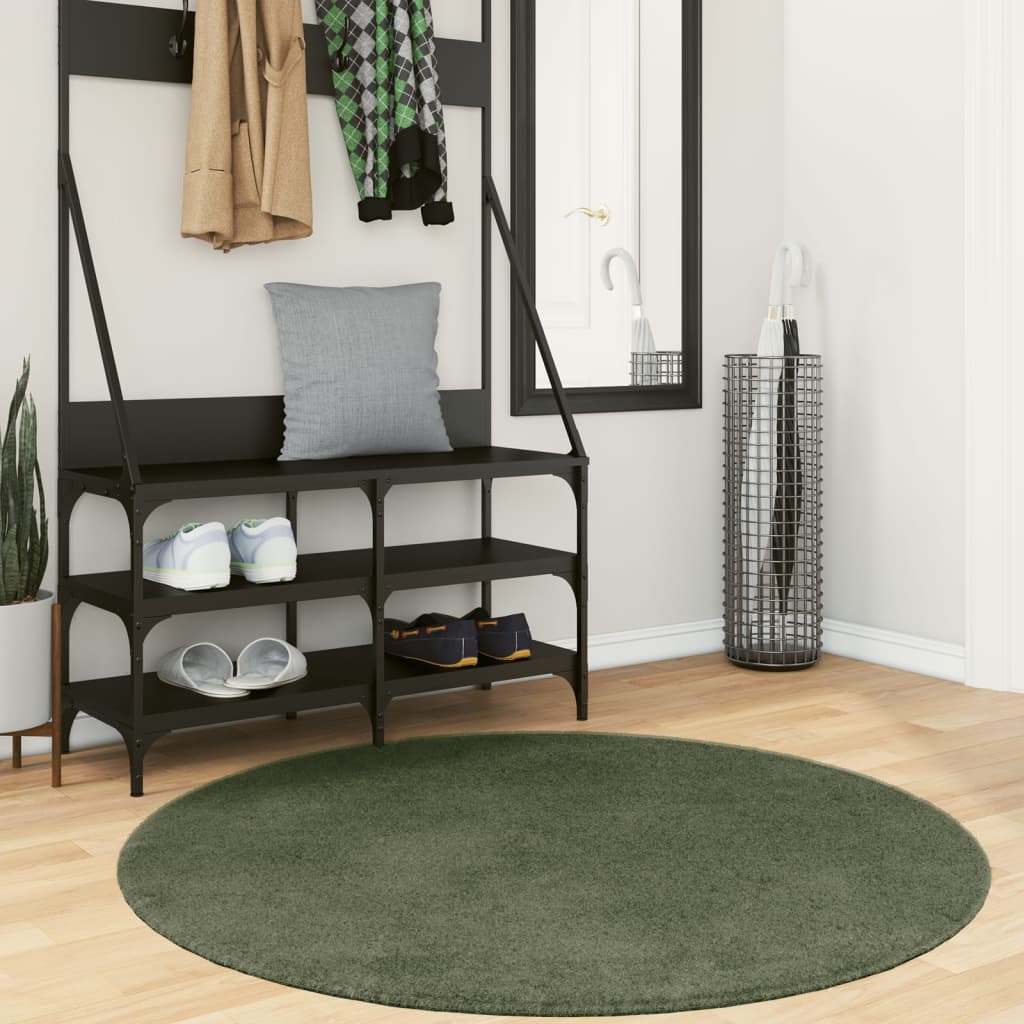 vidaXL Koberec HUARTE krátky vlas mäkký umývateľný lesný zelený Ø120cm