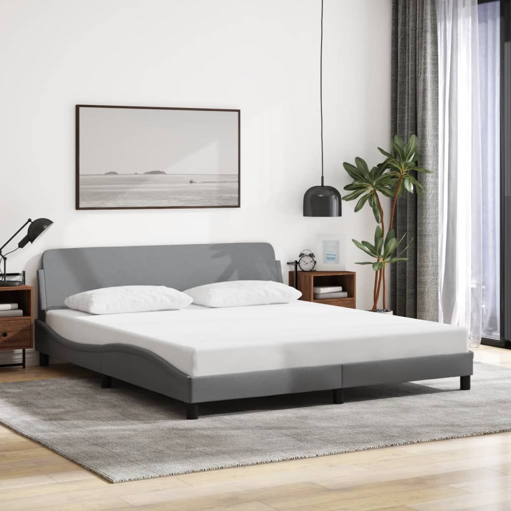 vidaXL Posteľ bez matraca bledosivý 180x200 cm látka