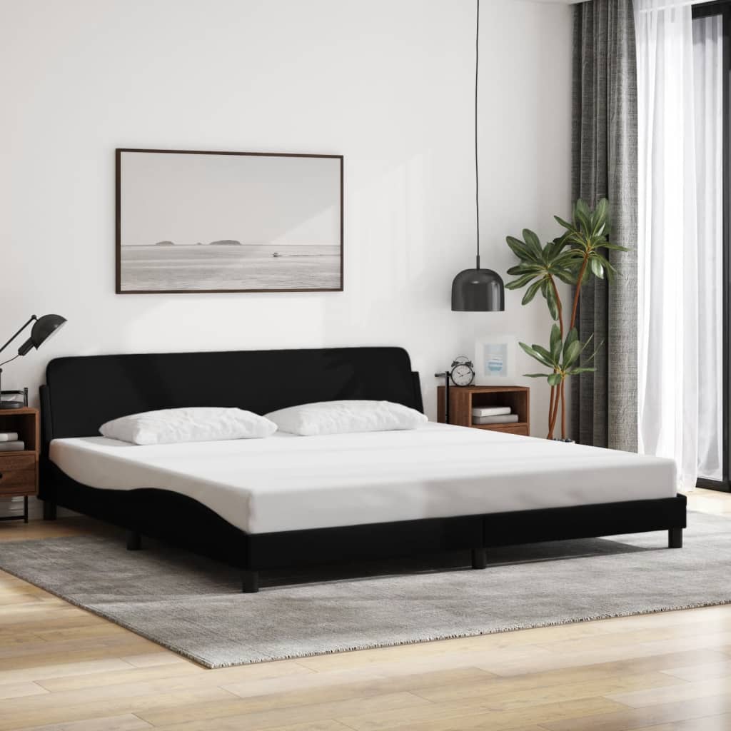 vidaXL Posteľ bez matraca čierny 200x200 cm látka