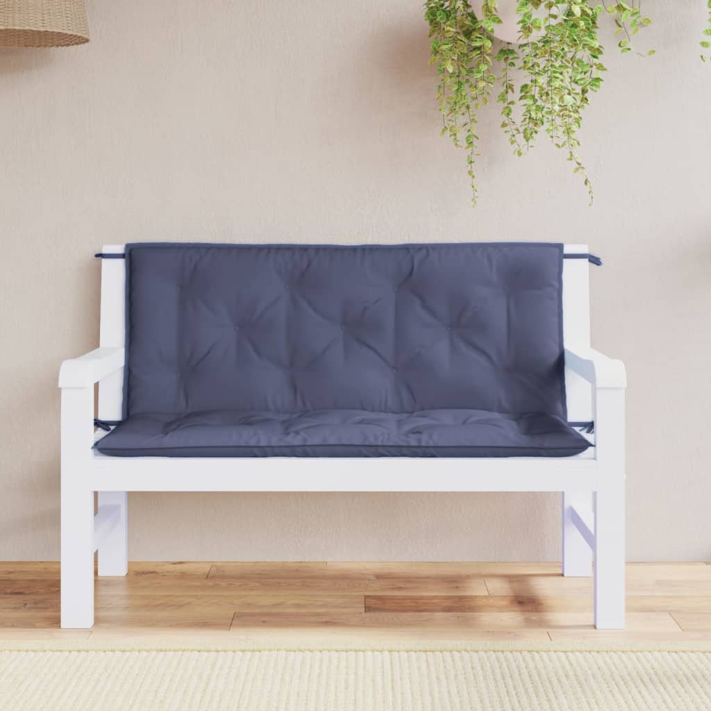 vidaXL Podložky na záhradnú lavičku 2 ks námornícka modrá 120x50x7 cm