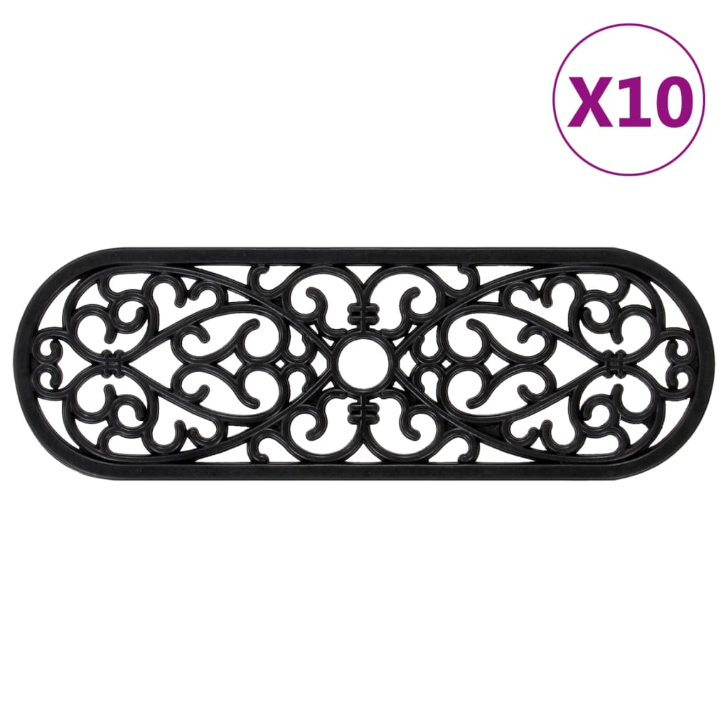 vidaXL Schodiskové stupne 10 ks 25x75 cm guma