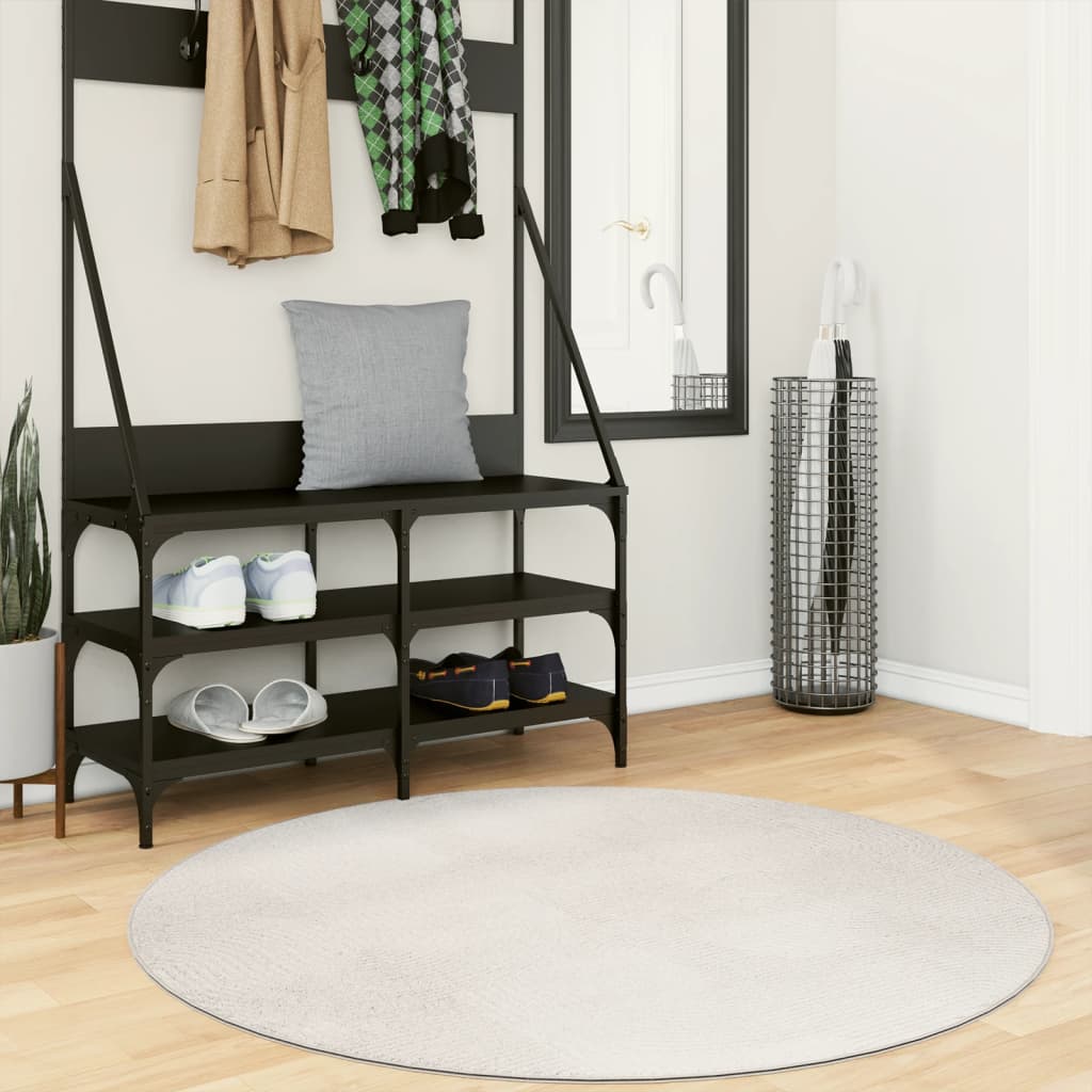 vidaXL Koberec IZA krátky vlas škandinávsky vzhľad krémový Ø 120 cm