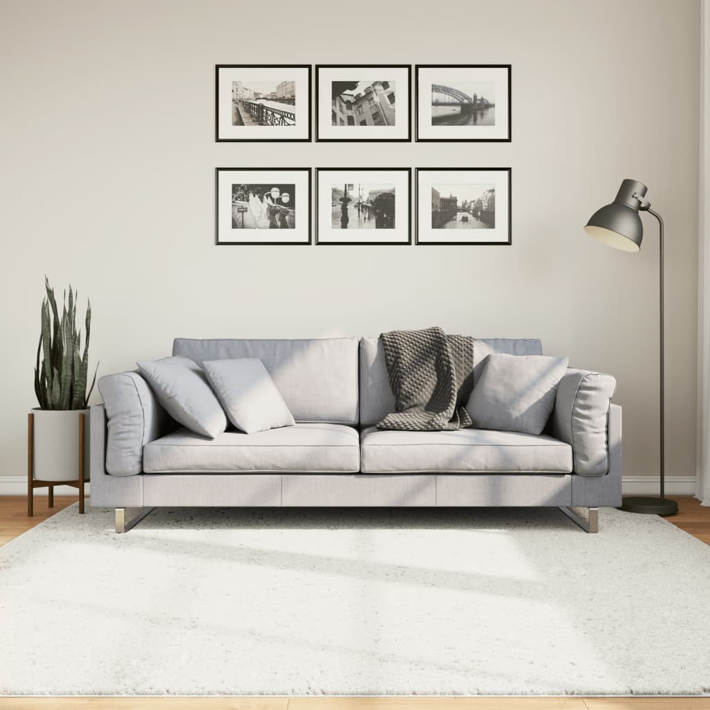 vidaXL Koberec OVIEDO, krátky vlas, krémový 200x200 cm