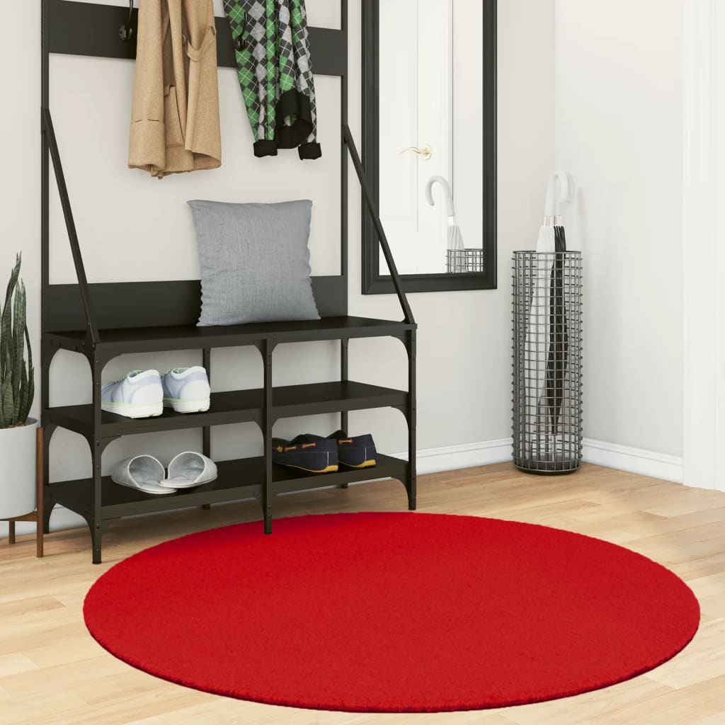 vidaXL Koberec OVIEDO, krátky vlas, červený Ø 120 cm