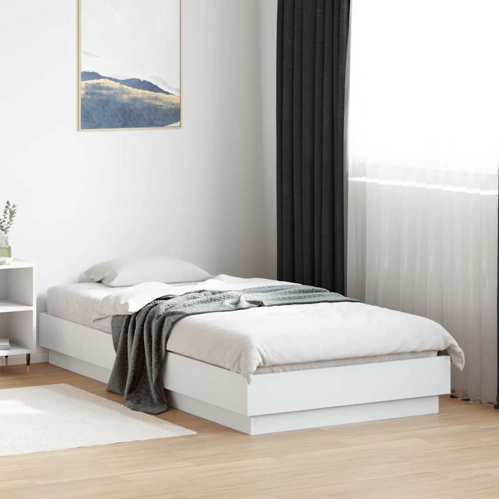 vidaXL Posteľný rám biely 90x190 cm kompozitné masív