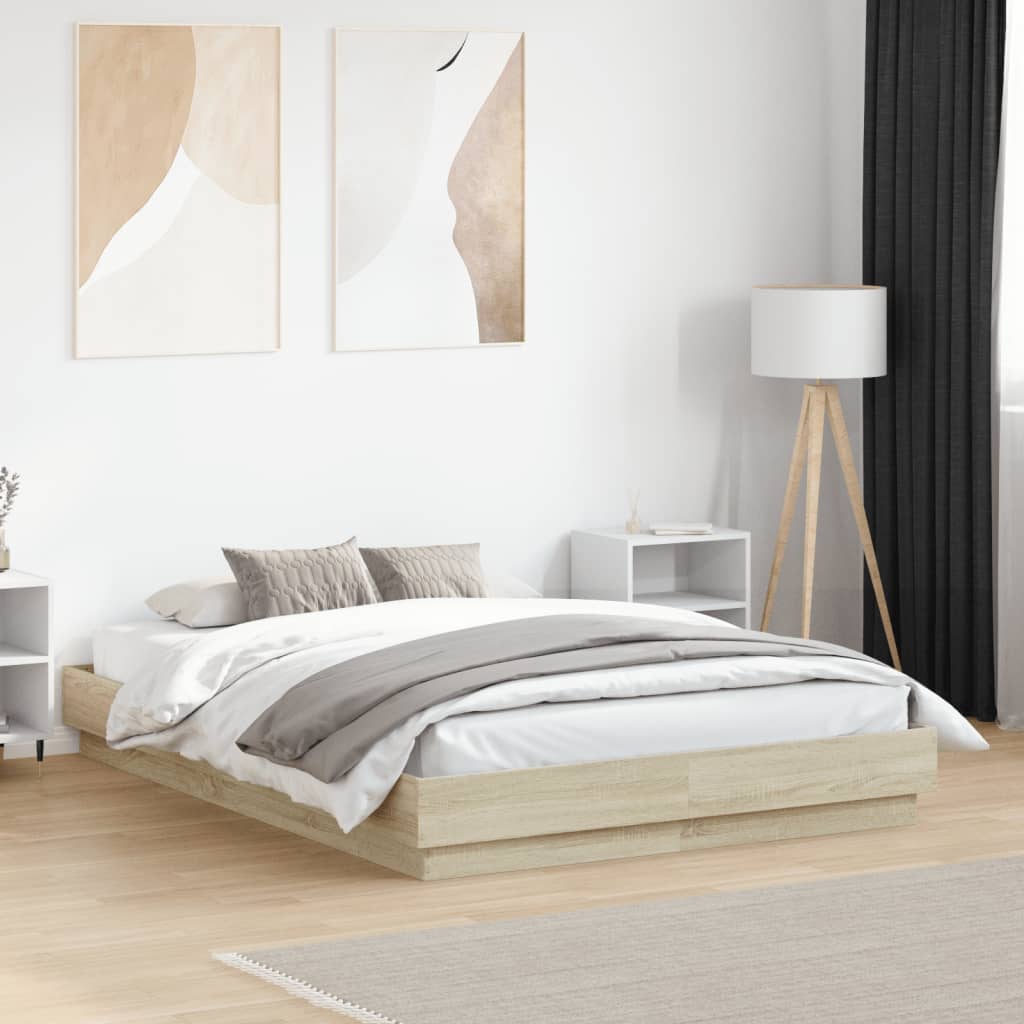 vidaXL Posteľný rám dub sonoma 140x190 cm kompozitné drevo