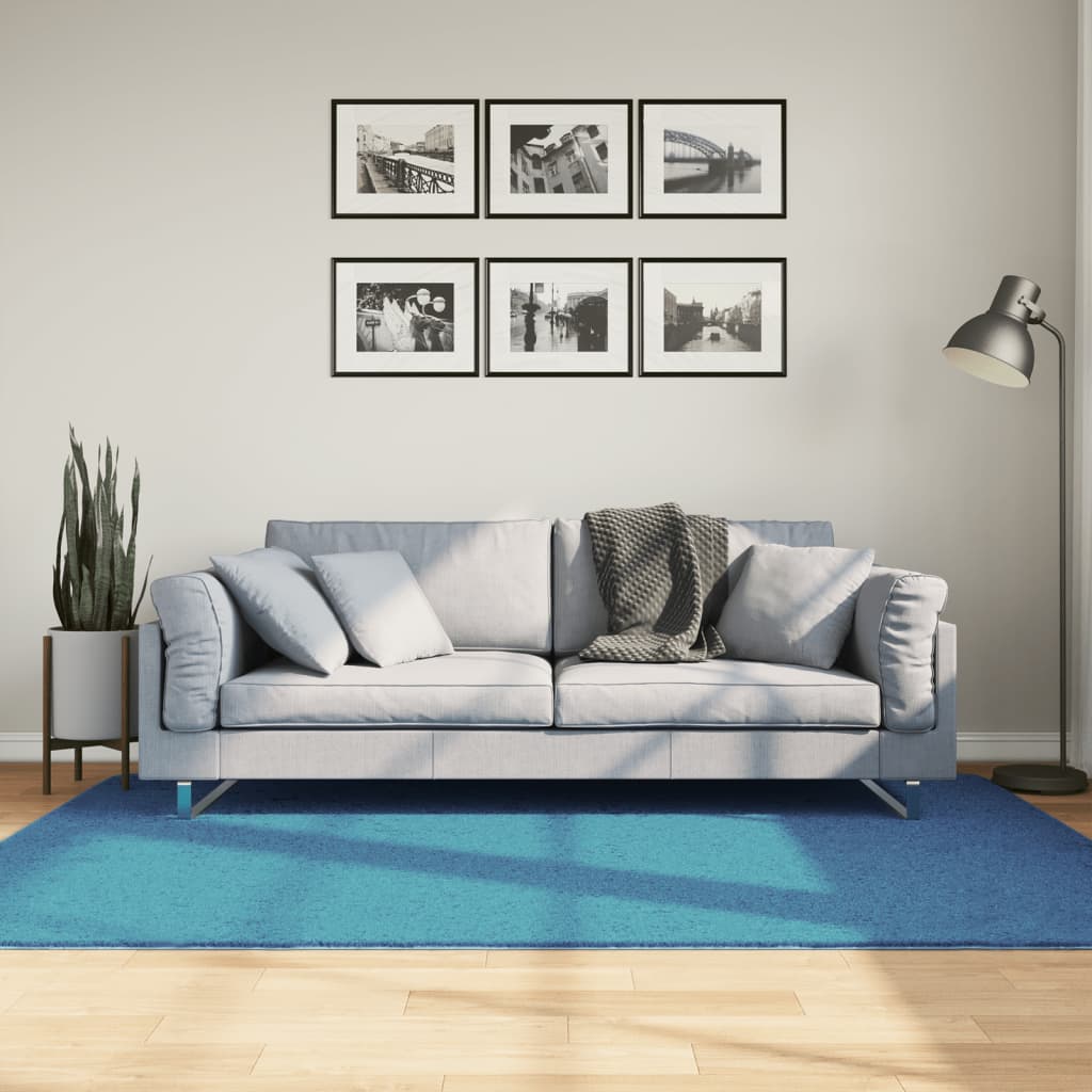 vidaXL Koberec OVIEDO krátky vlas tyrkysový 140x200 cm