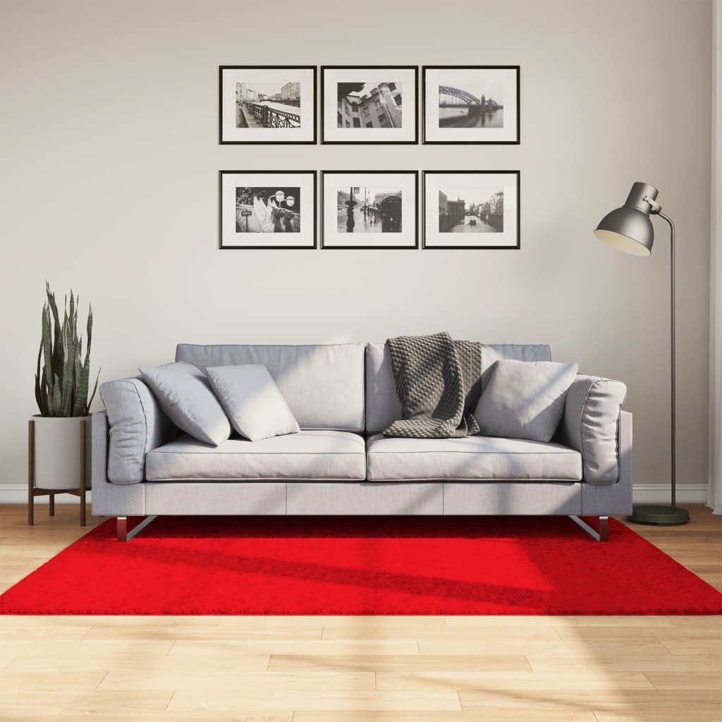vidaXL Koberec OVIEDO, krátky vlas, červený 120x170 cm
