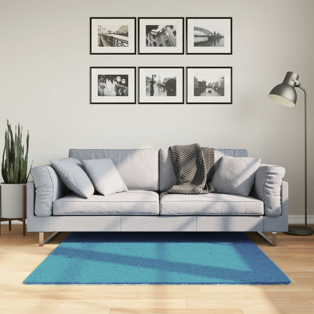 vidaXL Koberec OVIEDO krátky vlas tyrkysový 120x120 cm