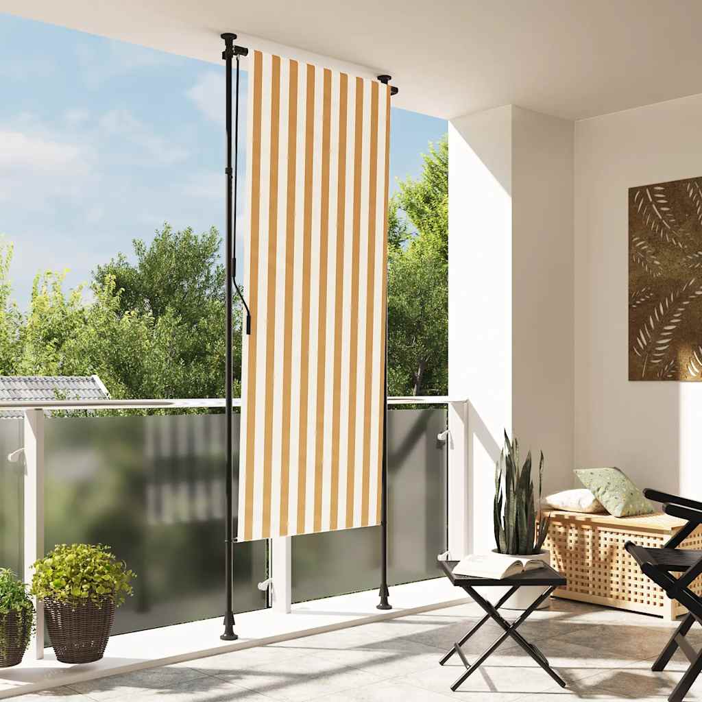 vidaXL Vonkajšia roleta oranžovo-biela 100x270 cm látka a oceľ