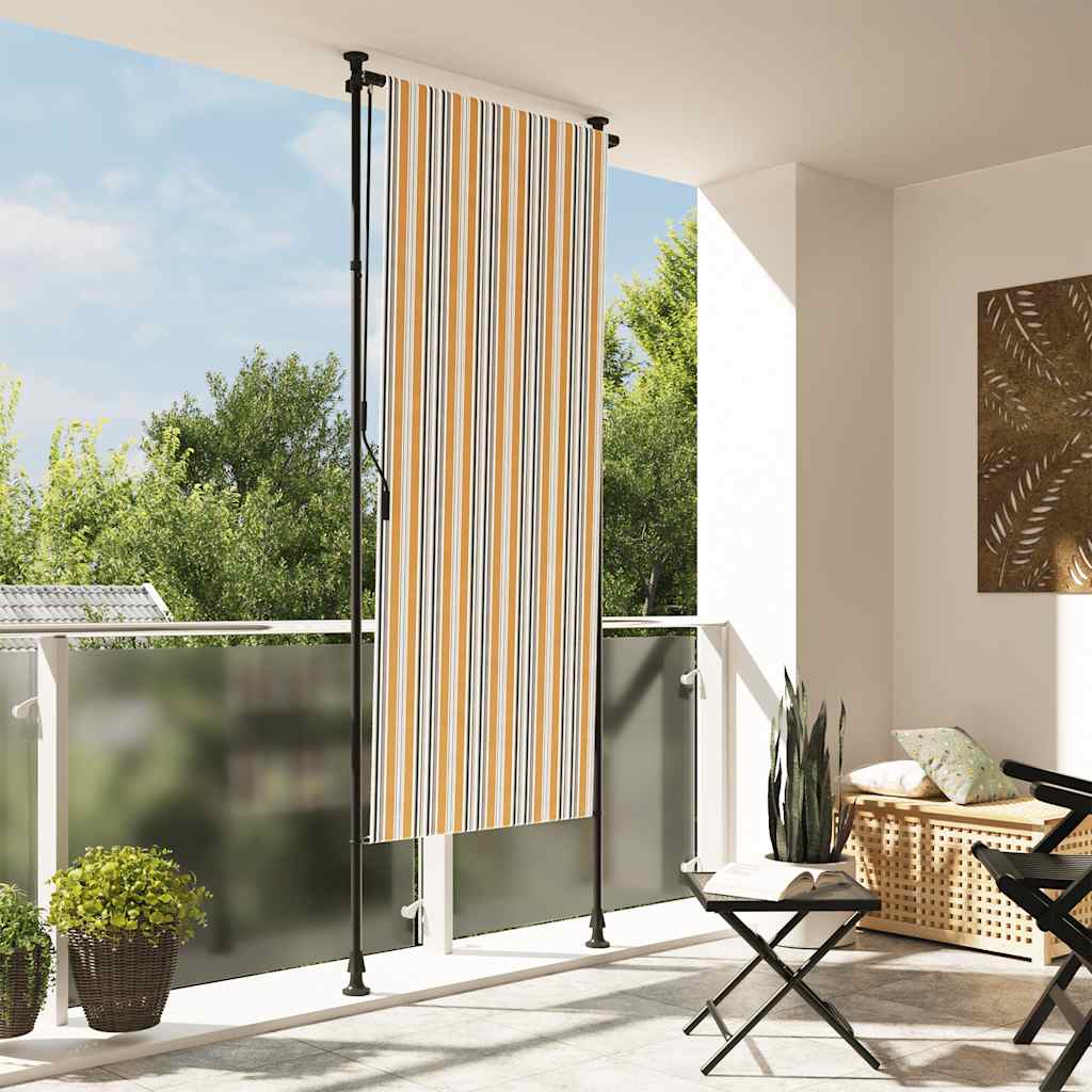 vidaXL Vonkajšia roleta žlto-biela 120x270 cm látka a oceľ