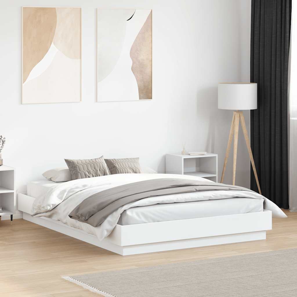 vidaXL Posteľný rám biely 120x190 cm kompozitné drevo