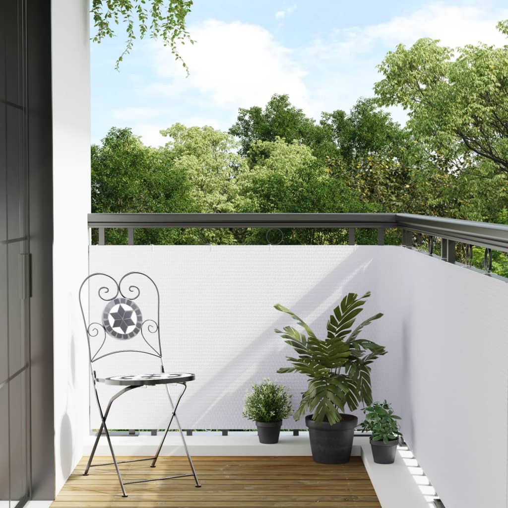 vidaXL Balkónová zástena biela 1000x80 cm polyratan
