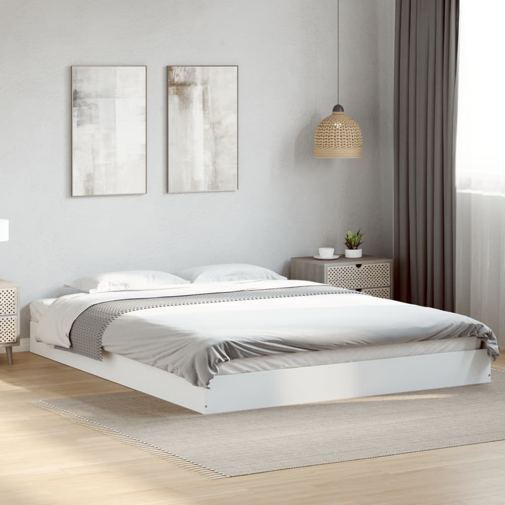 vidaXL Posteľný rám biely 150x200 cm kompozitné drevo