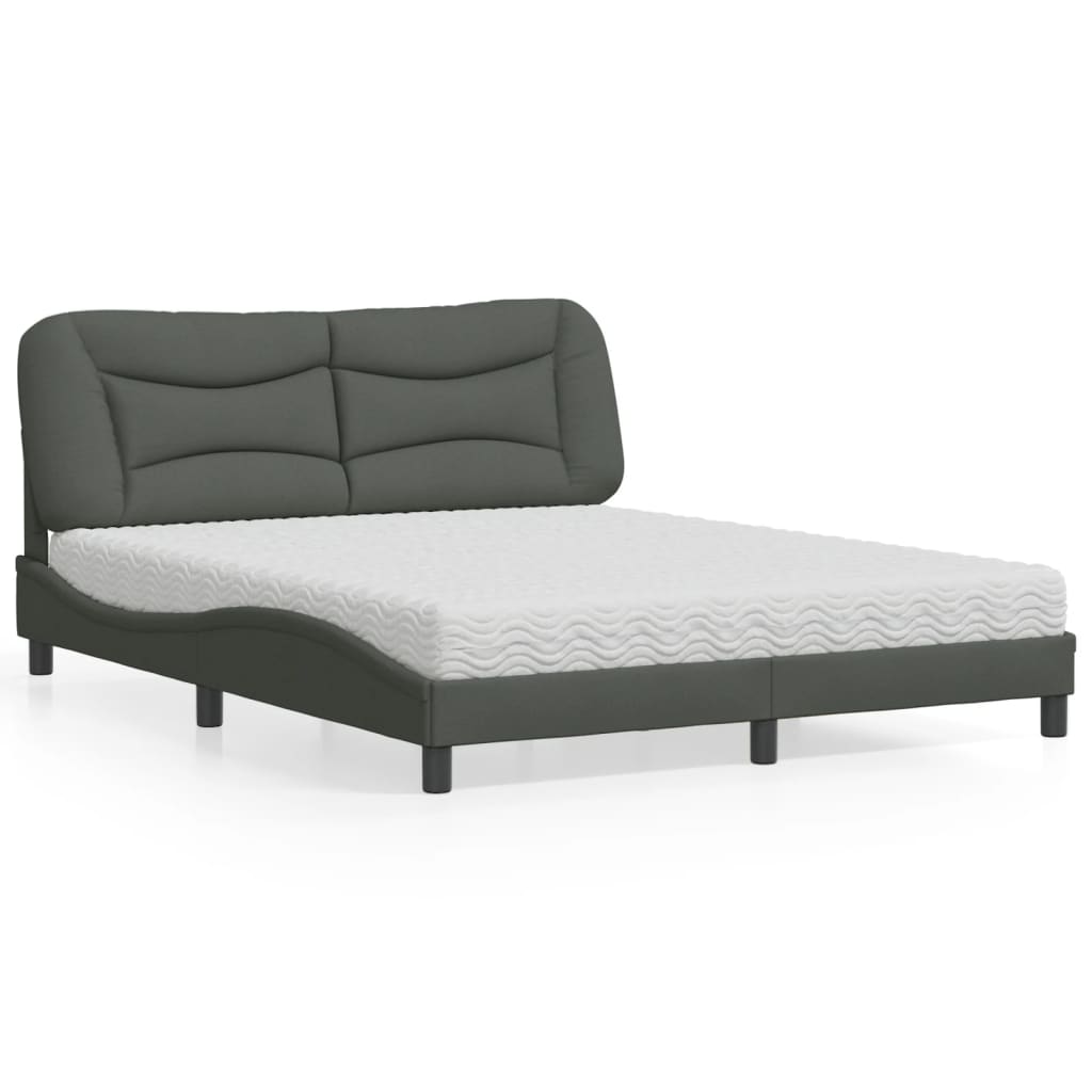 vidaXL Posteľ s matracom tmavosivá 160x200 cm látka