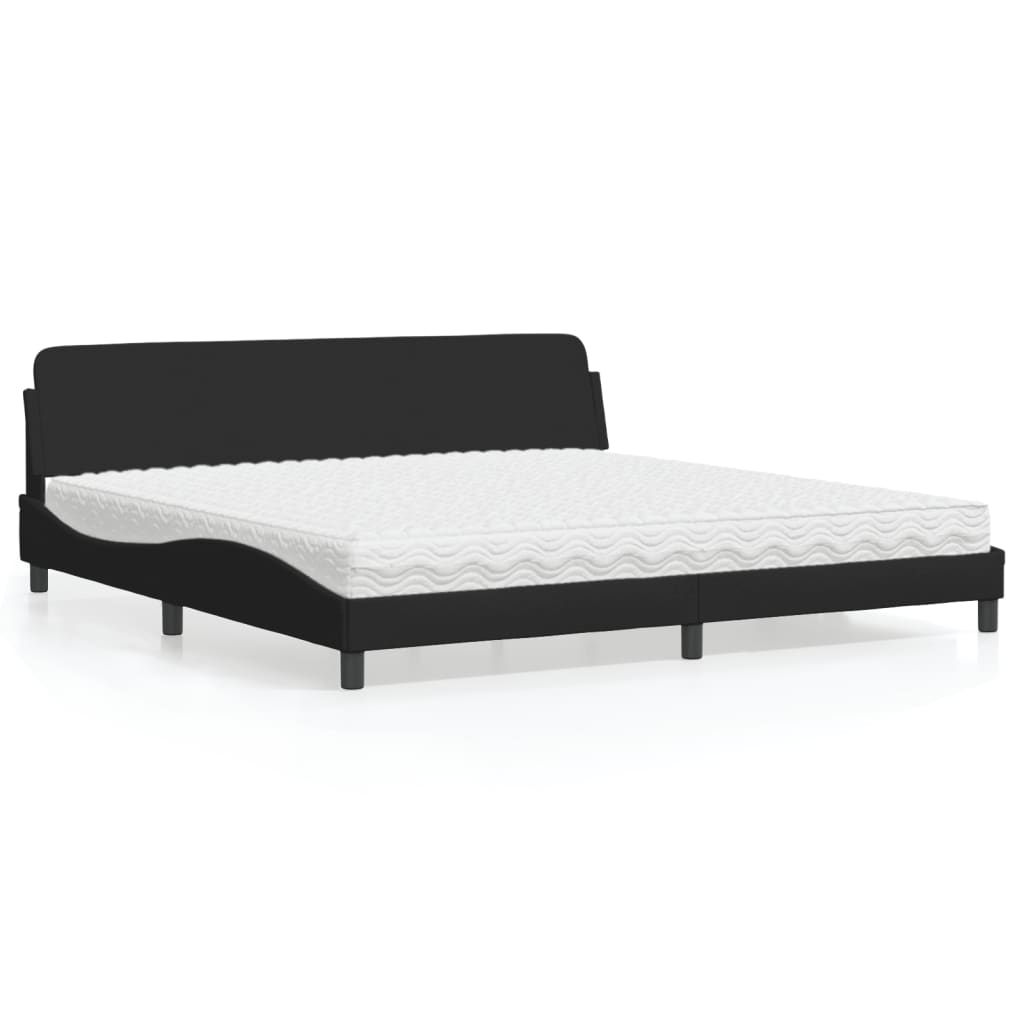 vidaXL Posteľ s matracom čierna 200x200 cm látka