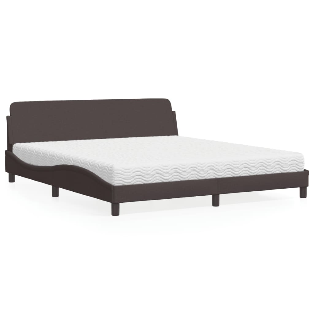 vidaXL Posteľ s matracom tmavohnedá 180x200 cm látka