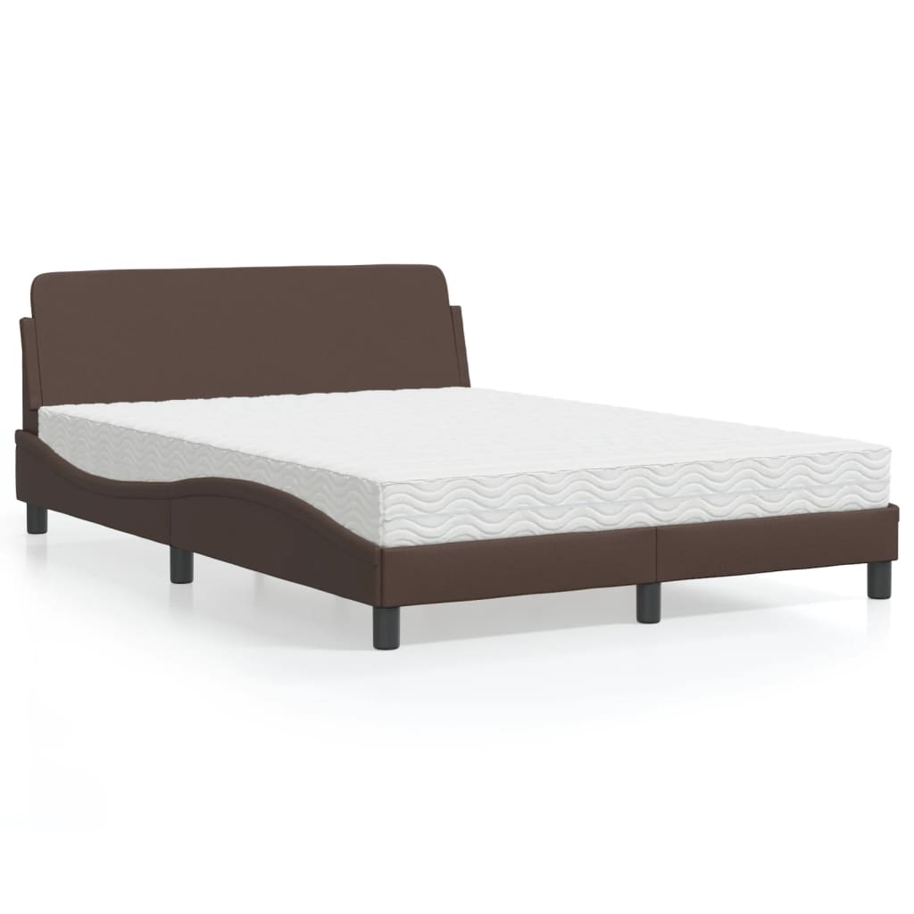 vidaXL Posteľ s matracom hnedá 140x190 cm umelá koža
