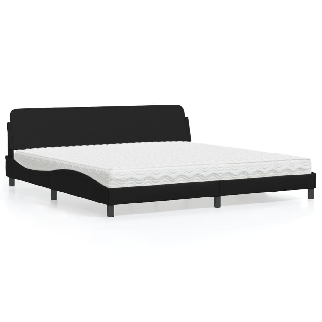vidaXL Posteľ s matracom čierna 200x200 cm umelá koža