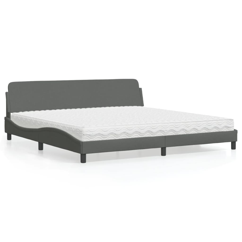 vidaXL Posteľ s matracom tmavosivá 200x200 cm látka