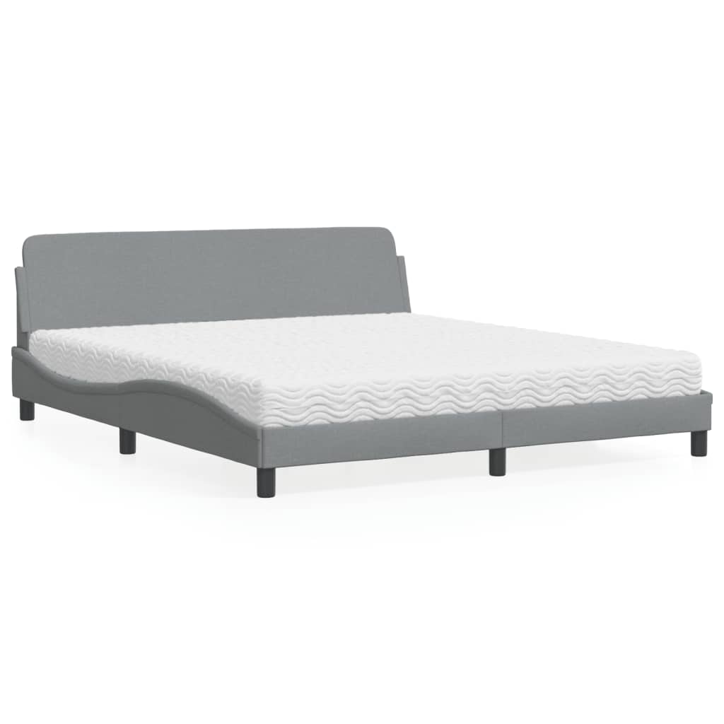 vidaXL Posteľ s matracom bledosivá 180x200 cm látka