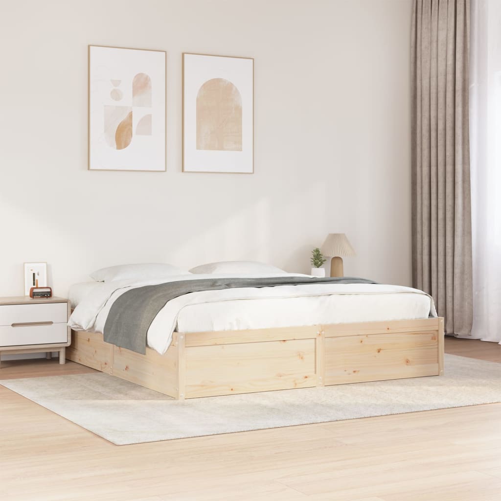 vidaXL Posteľ bez matraca 200x200 cm masívna borovica