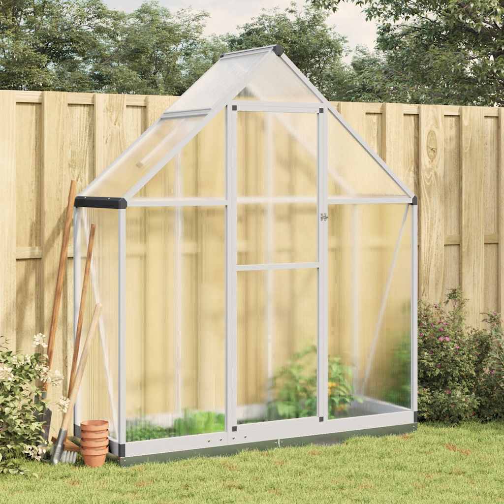 vidaXL Skleník so základovým rámom strieborný 169x58x202 cm hliník