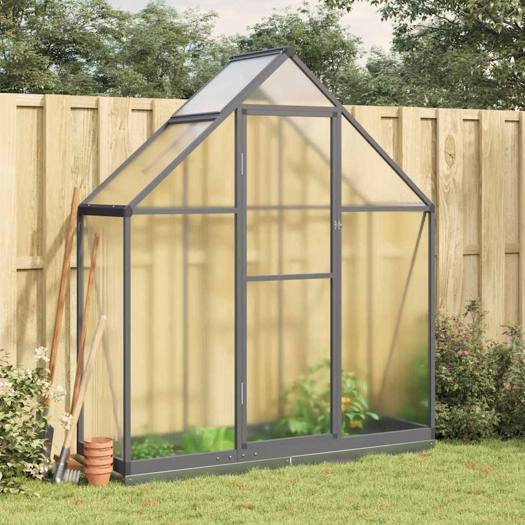 vidaXL Skleník s základovým rámom antracitový 169x58x202 cm hliník